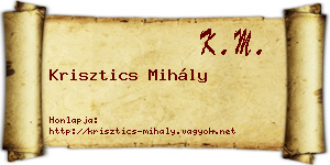 Krisztics Mihály névjegykártya