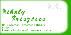 mihaly krisztics business card